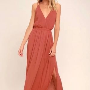LuLu's Lost In Paradise Rusty Rose Maxi Dress
